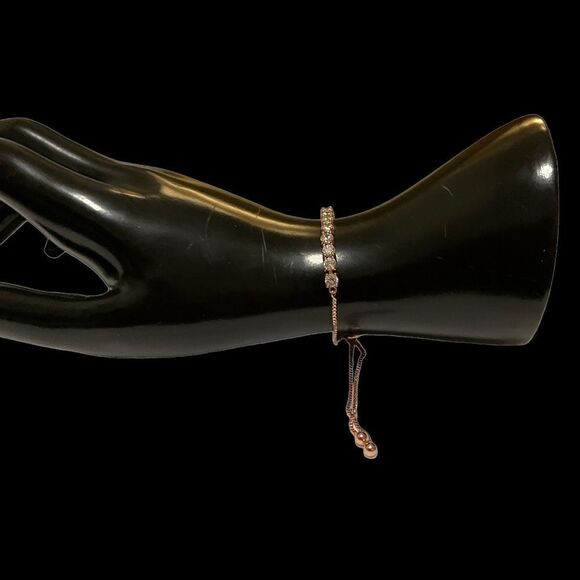 Rose Gold CZ Slide Bracelet - Picture 3 of 9